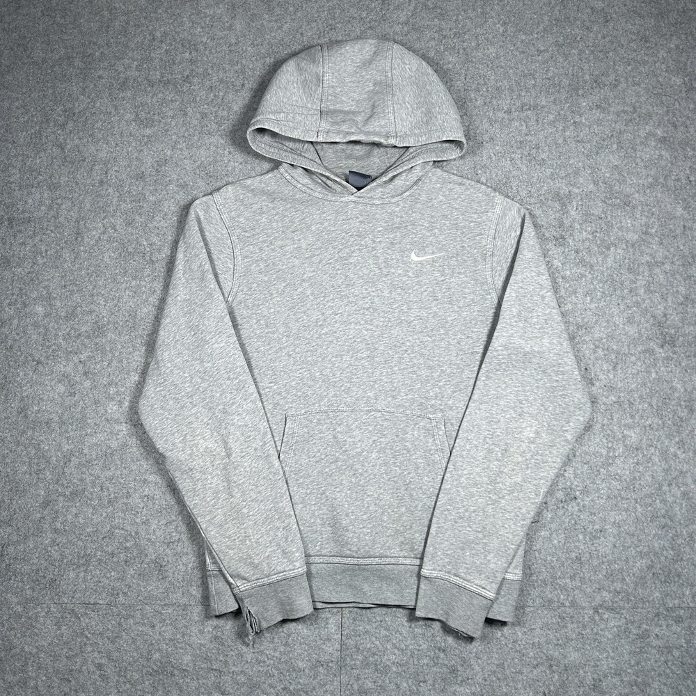 Nike‎ Pullover Hoodie Men's Size Small Grey Sportswear Drawstring Side Swoosh